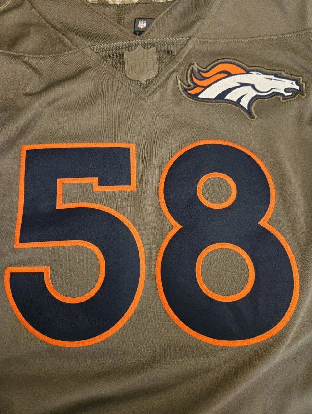 Denver Broncos Kids' Salute to Service Jersey - Olive/Orange